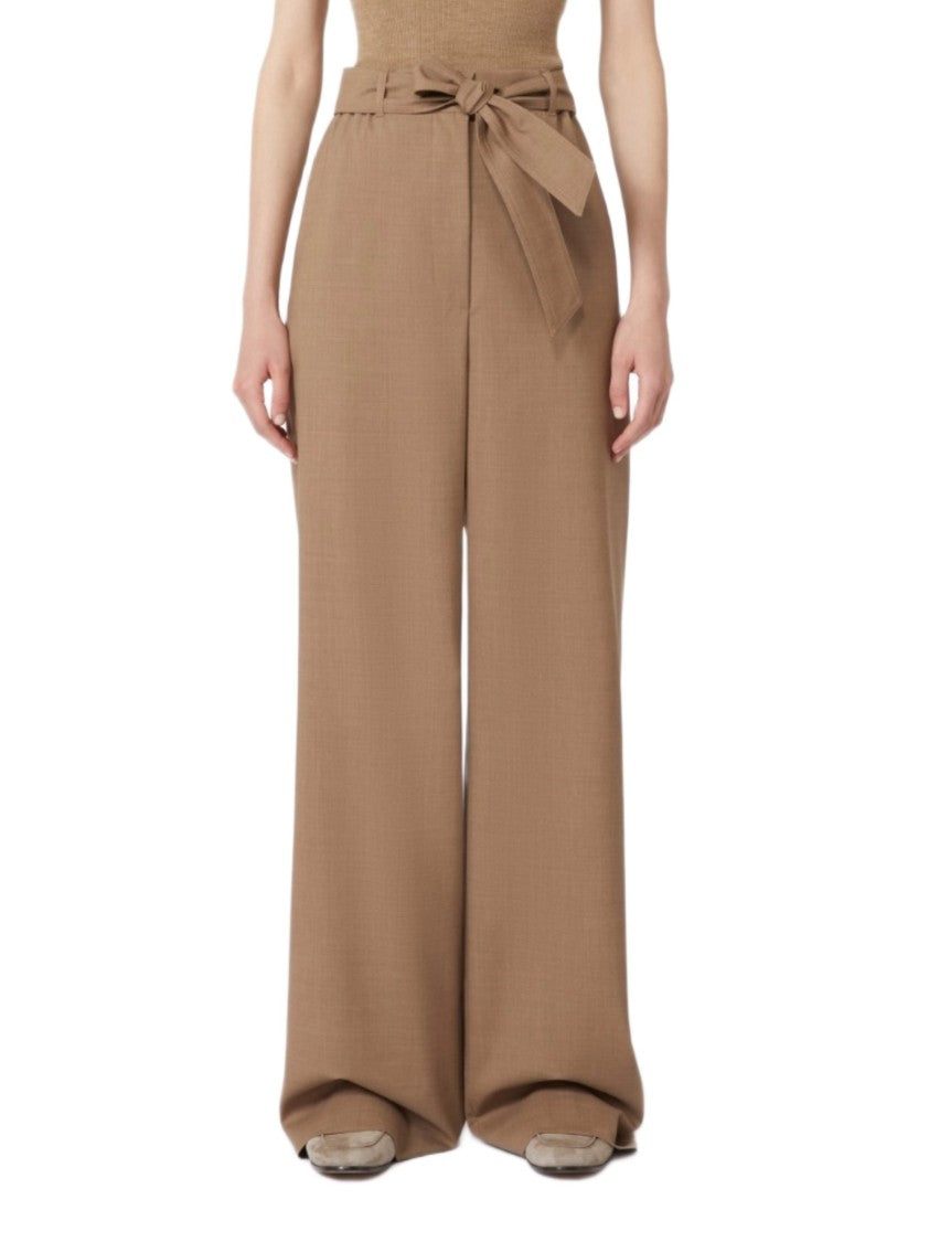 Max Mara Natural Stretch Wool Wide Trousers