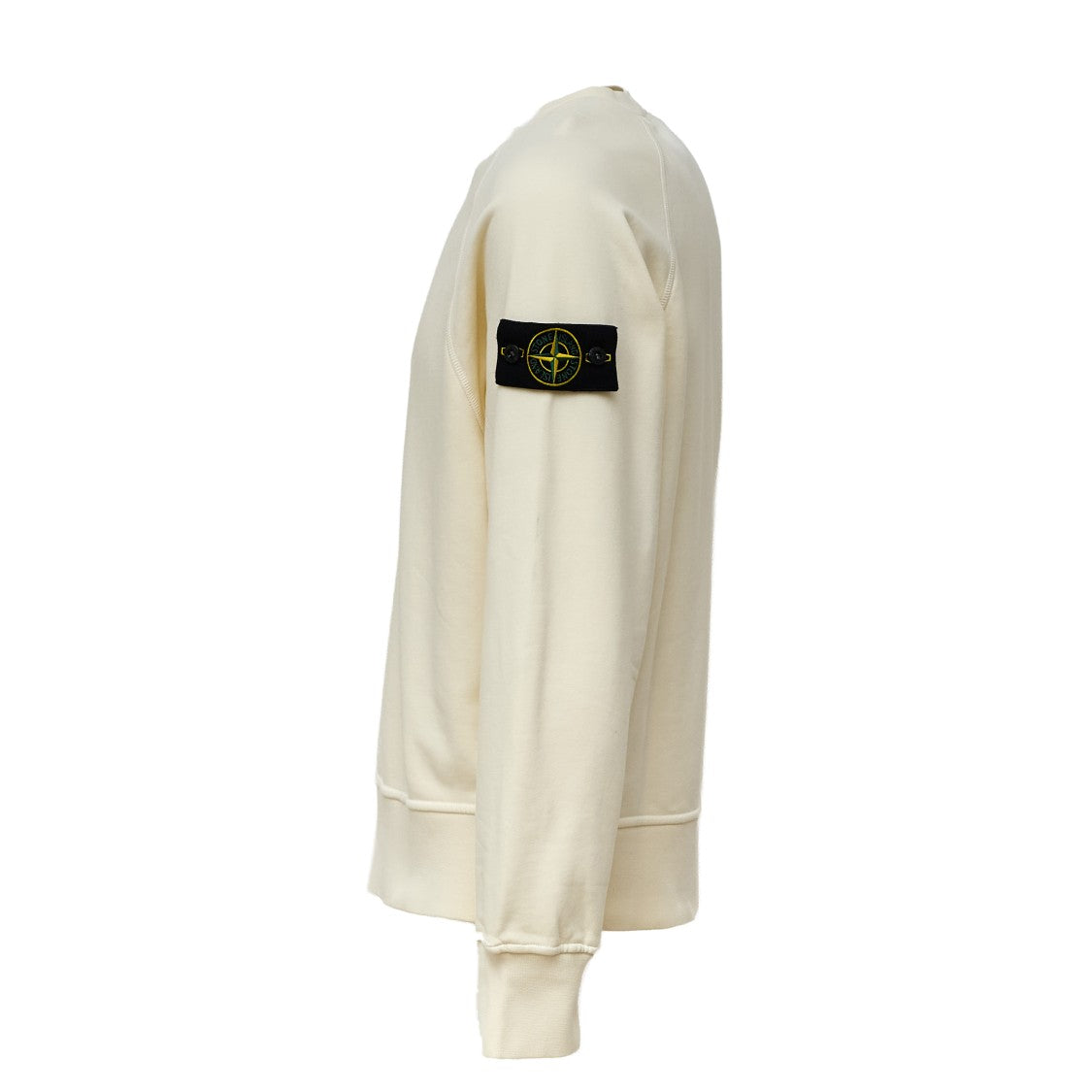 Stone Island Organic Cotton Fleece Sweatshirt With Ribbed Neckline