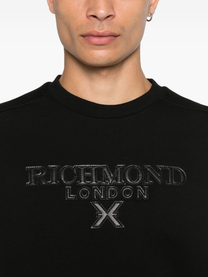 John Richmond Cotton Sweatshirt With Tonal Logo Detail