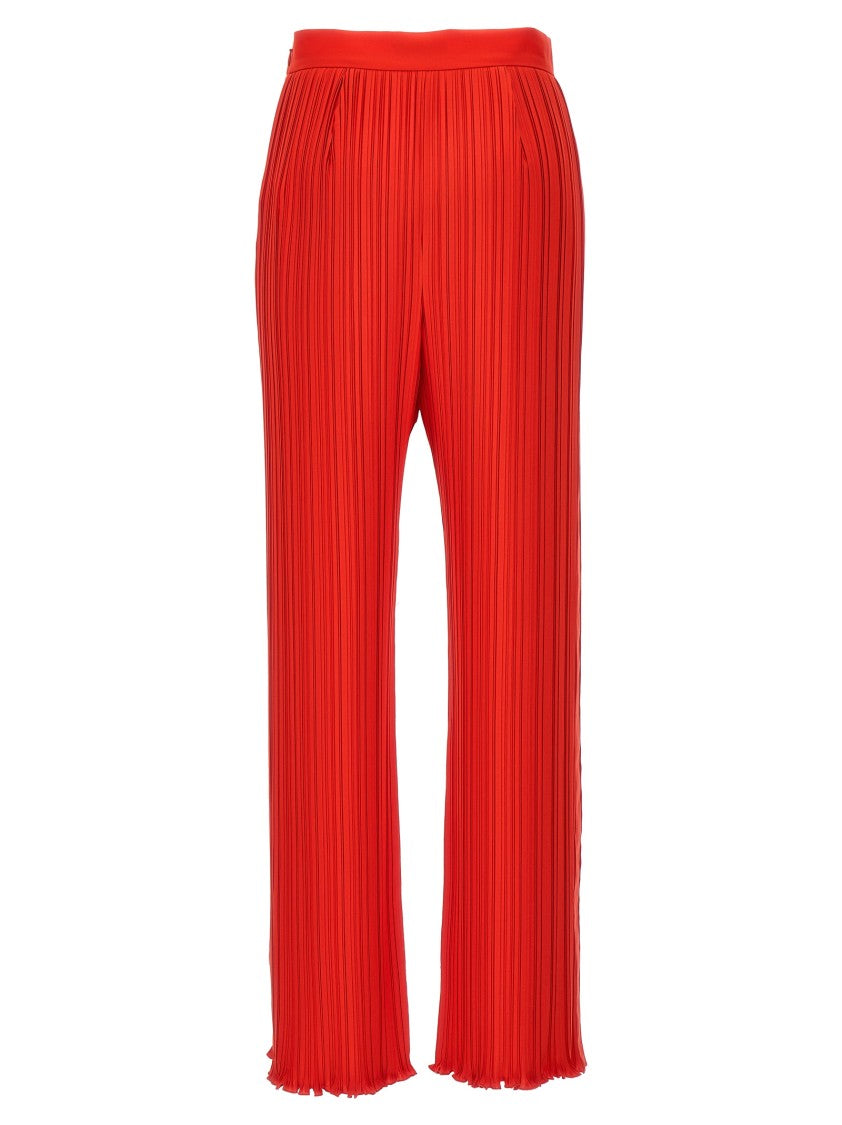 Lanvin Wide-Leg Pleated Trousers With Side Zip Closure
