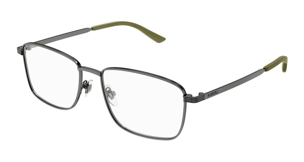 Gucci Ruthenium Rectangular Metal Eyeglasses