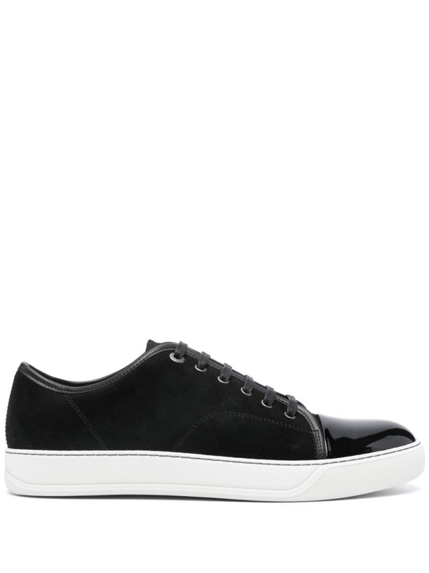 Lanvin Round Toe Patent Finish Black Sneakers