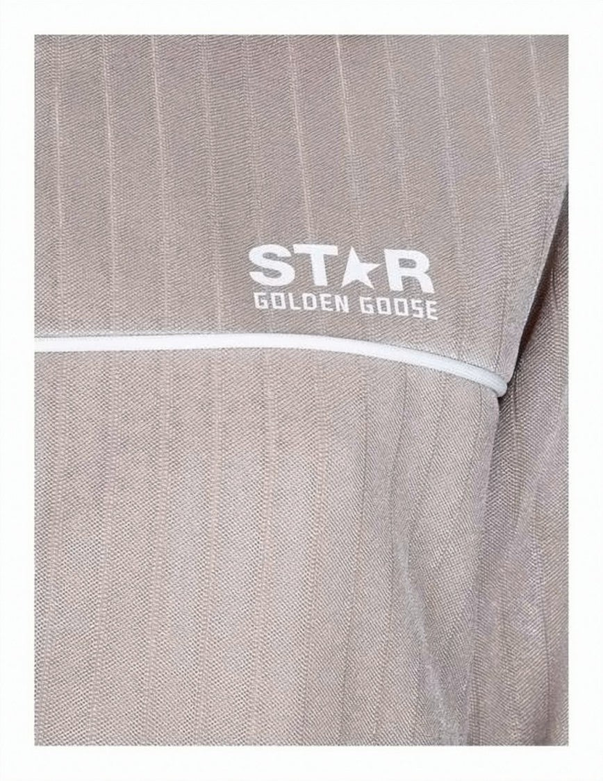 Golden Goose Zip-Up Polyester Jacket With Ribbed Accents