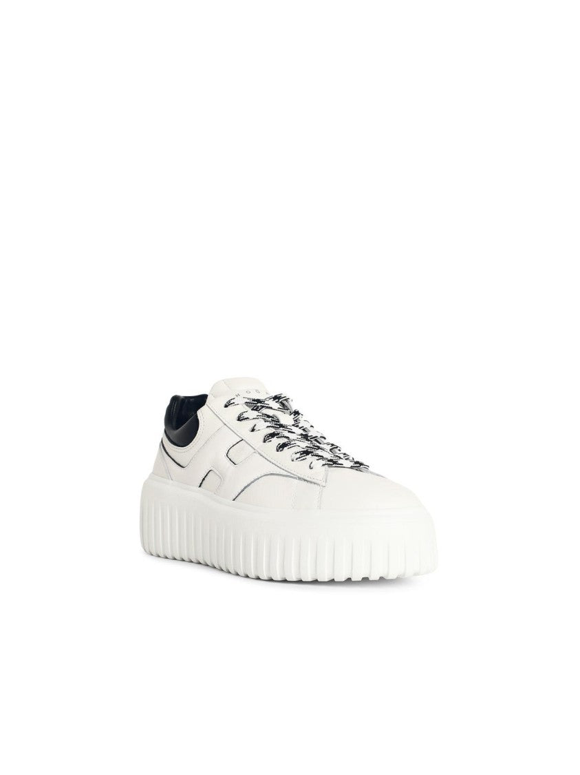 Hogan 'H-Stripes' White Leather Sneakers