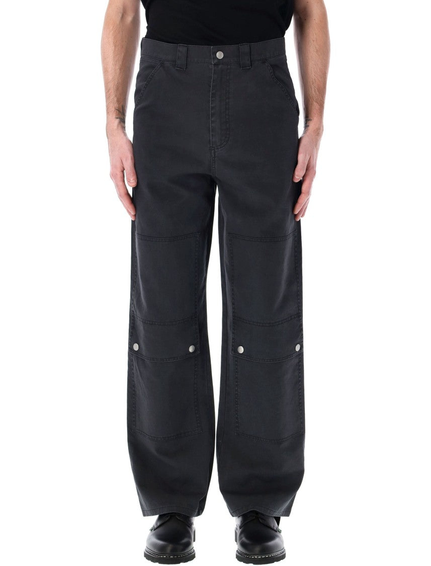 Oamc Relaxed Fit Black Chino Cargo Pants