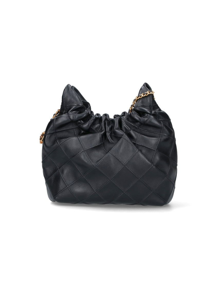 Tory Burch Black Fleming Quilted Lambskin Mini Bag