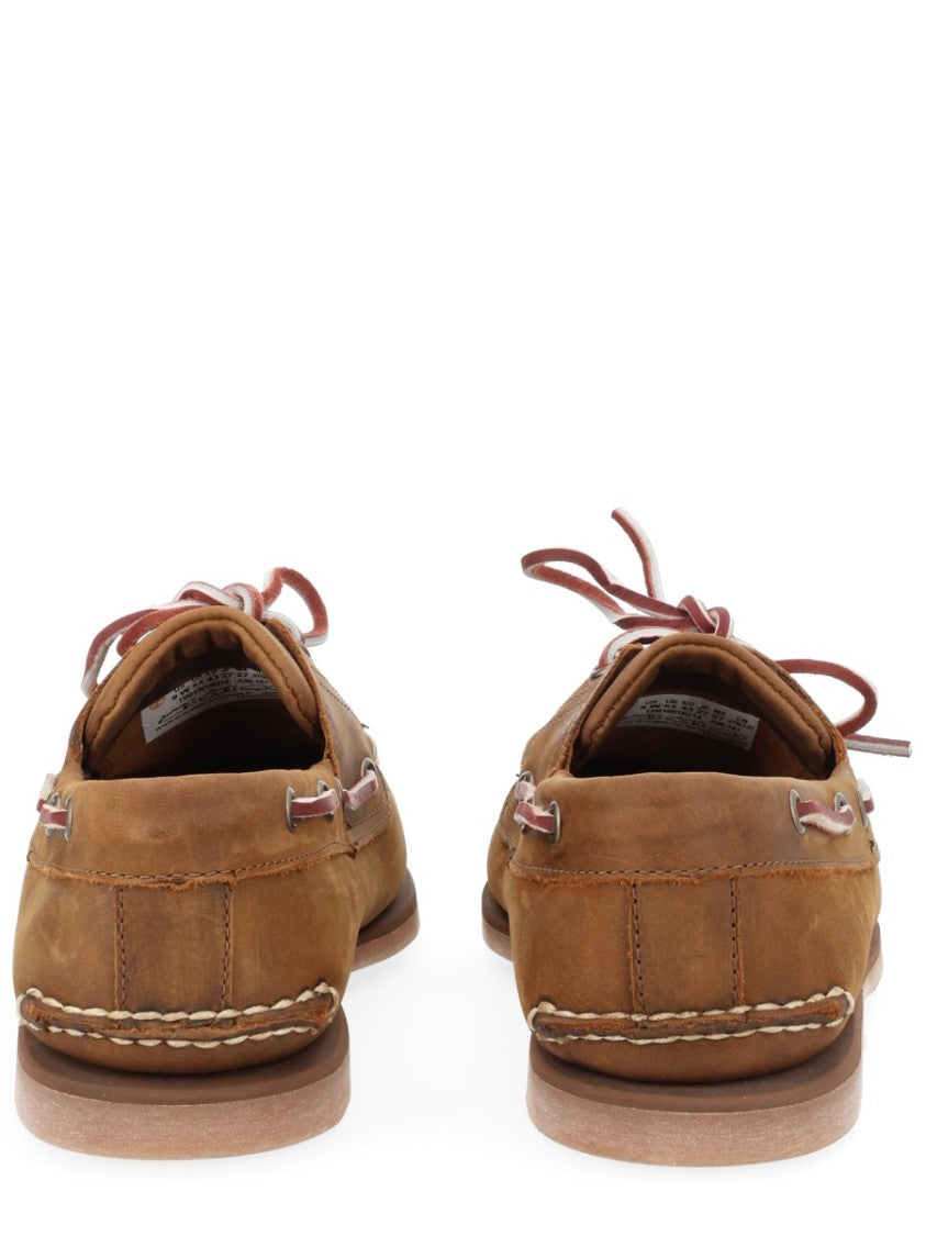 Timberland Natural Classic Boat White Stitching Loafers