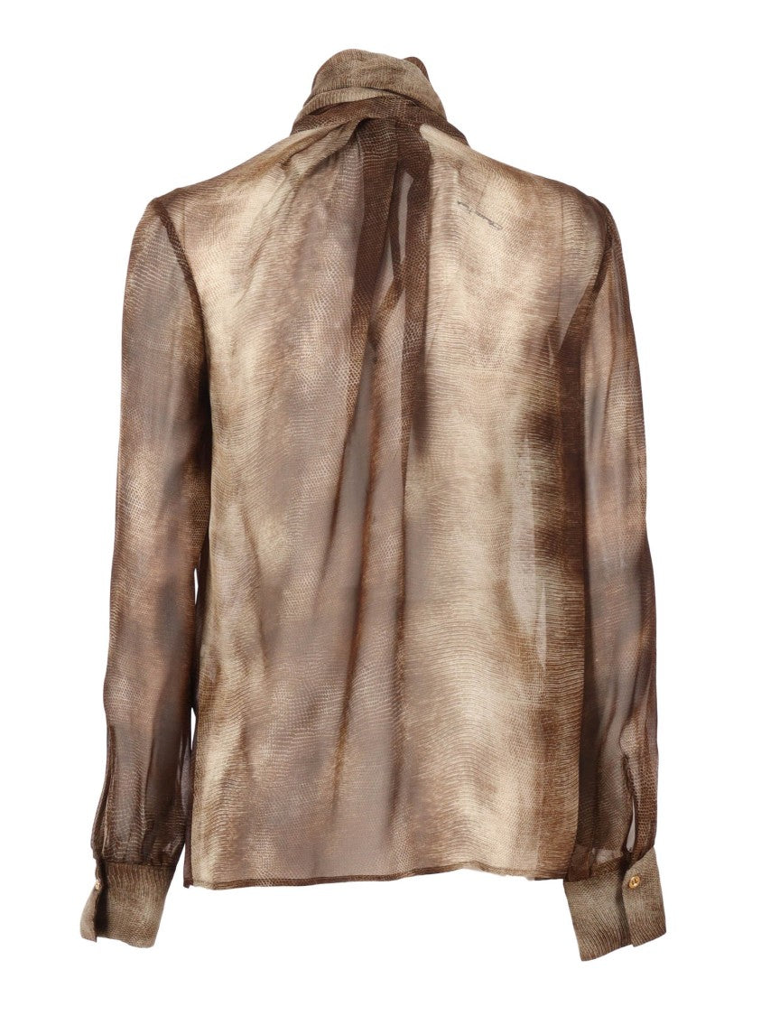 Elisabetta Franchi Silk Blouse With Bow Detail