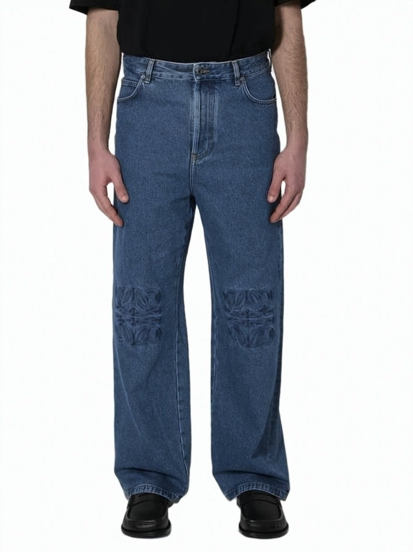 Loewe Relaxed-Fit Denim Pants With Embroidered Detailing