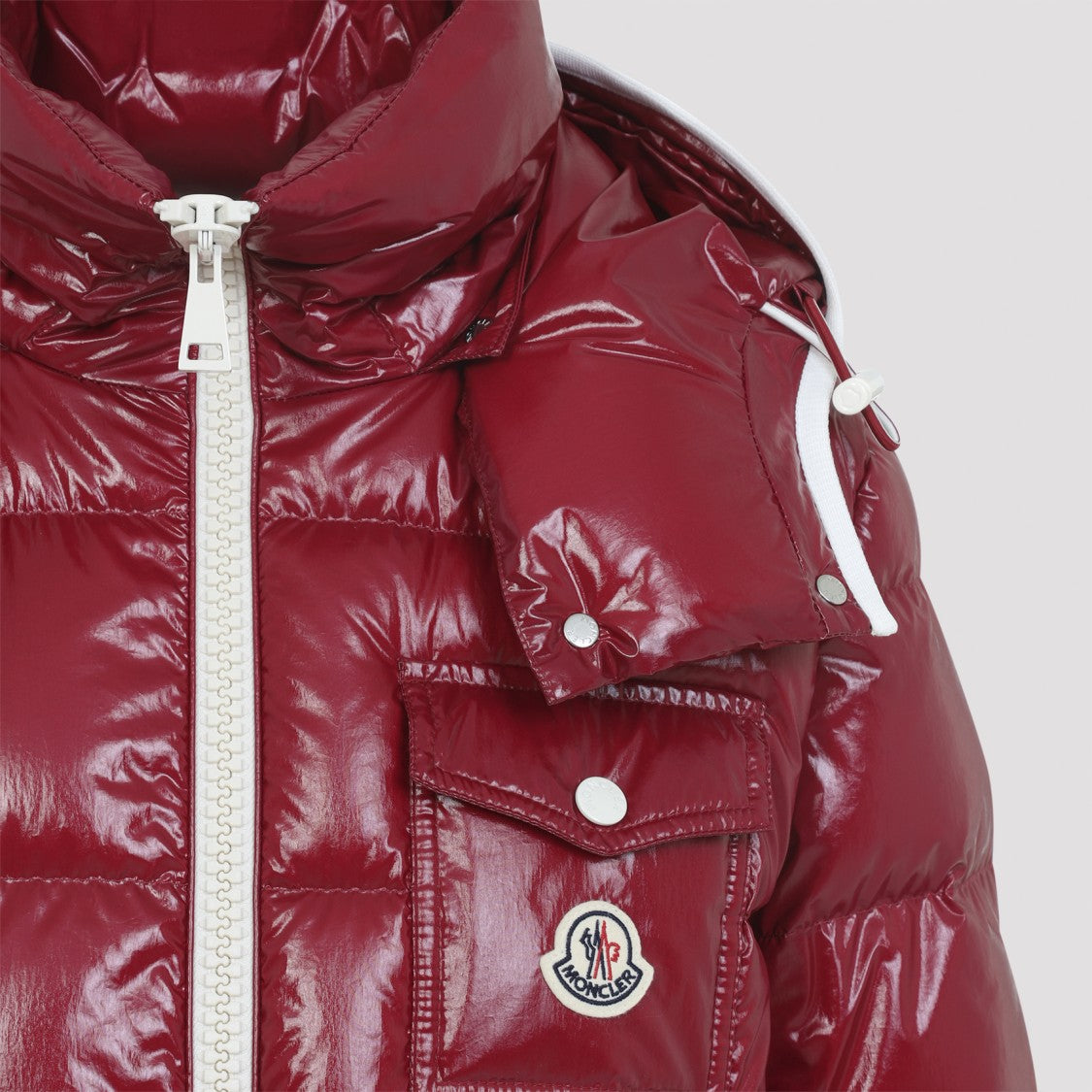 Moncler Red Down-Filled Andro Jacket With Detachable Hood