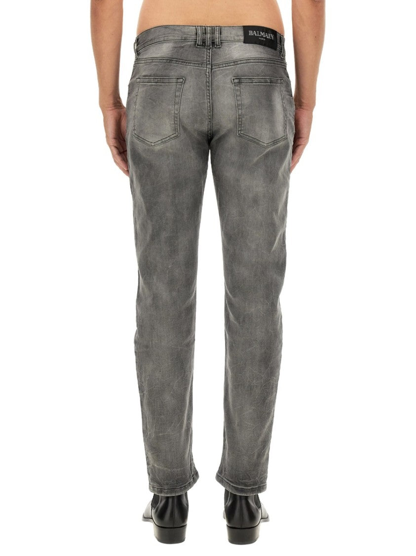 Balmain Regular Fit Grey Jeans