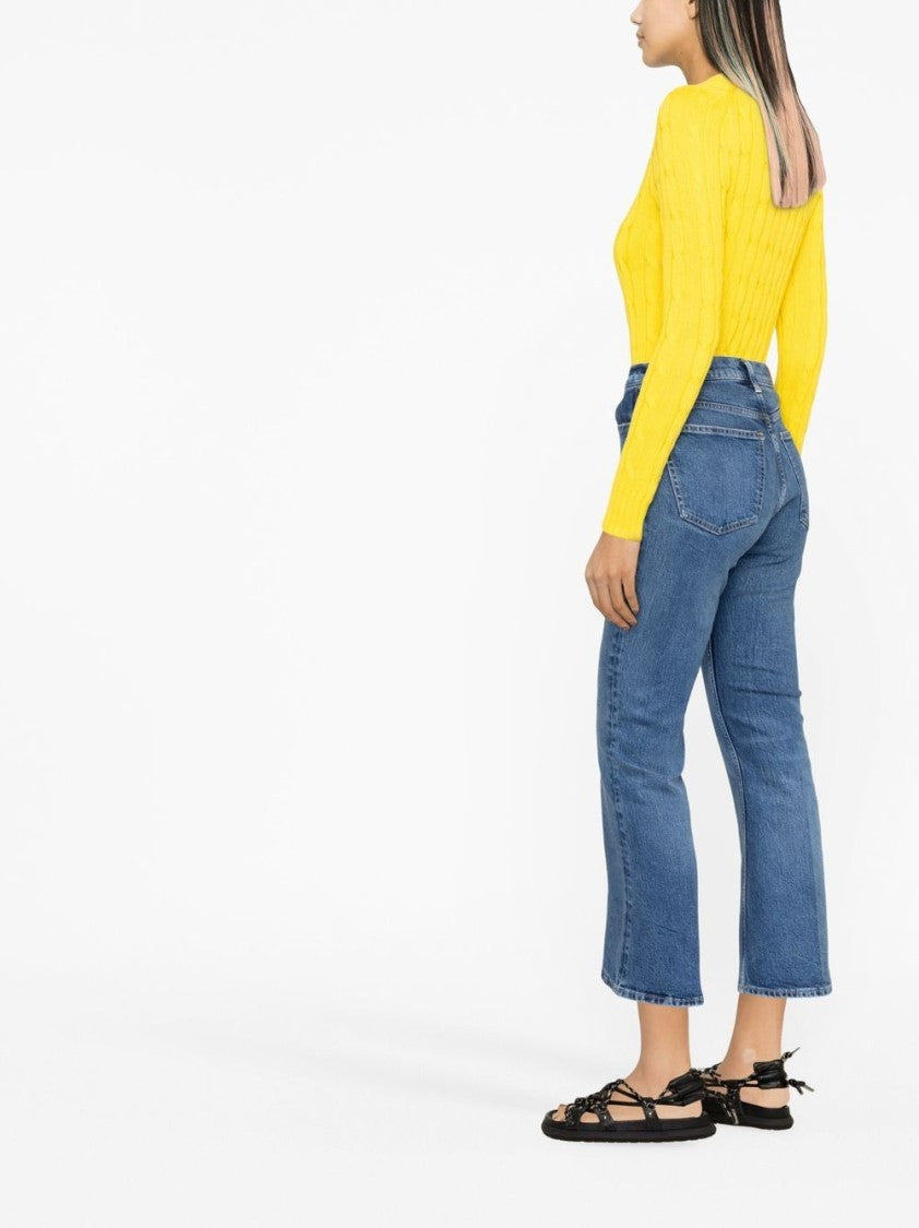 Polo Ralph Lauren Citron Yellow Cotton Sweater With Signature Pony Motif