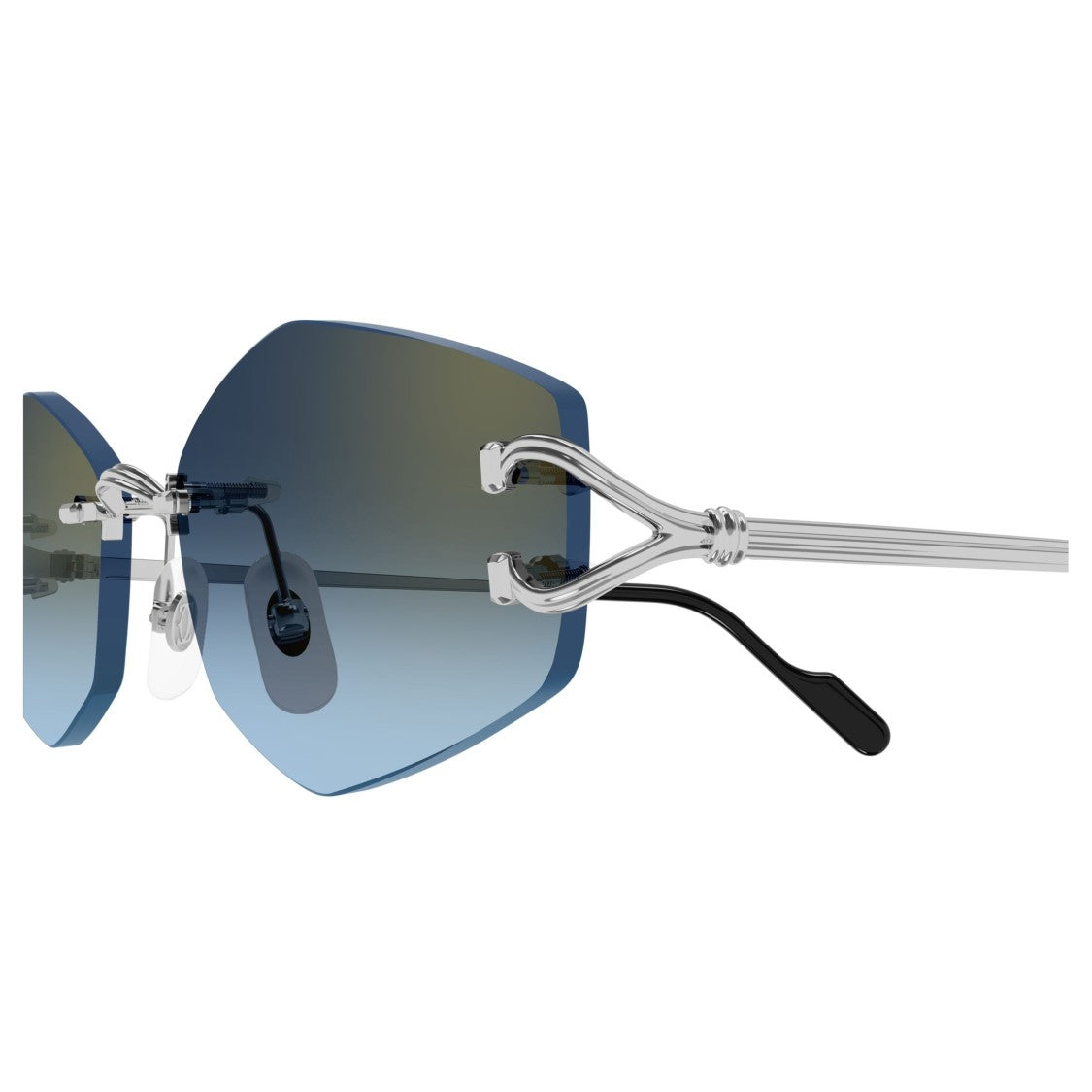 Cartier Rimless Sunglasses With Gradient Lenses And Y-Shaped Temples