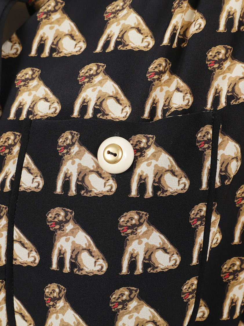 Valentino Garavani Belted Waist Long Sleeve Dress