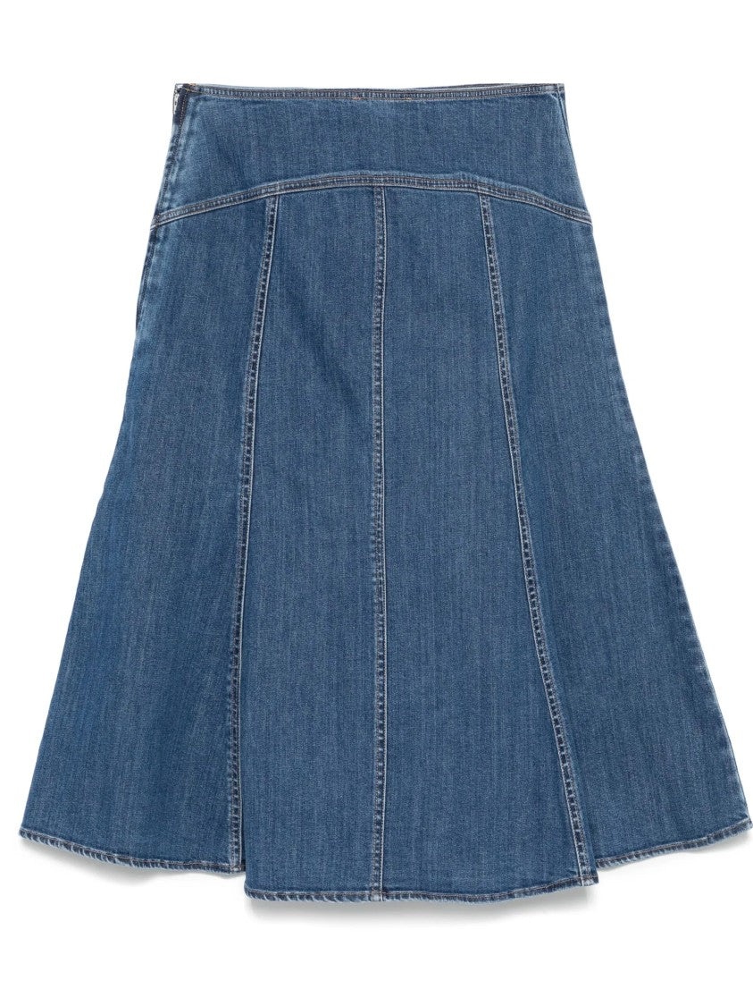 Polo Ralph Lauren Flared Denim Skirt With Panel Detailing