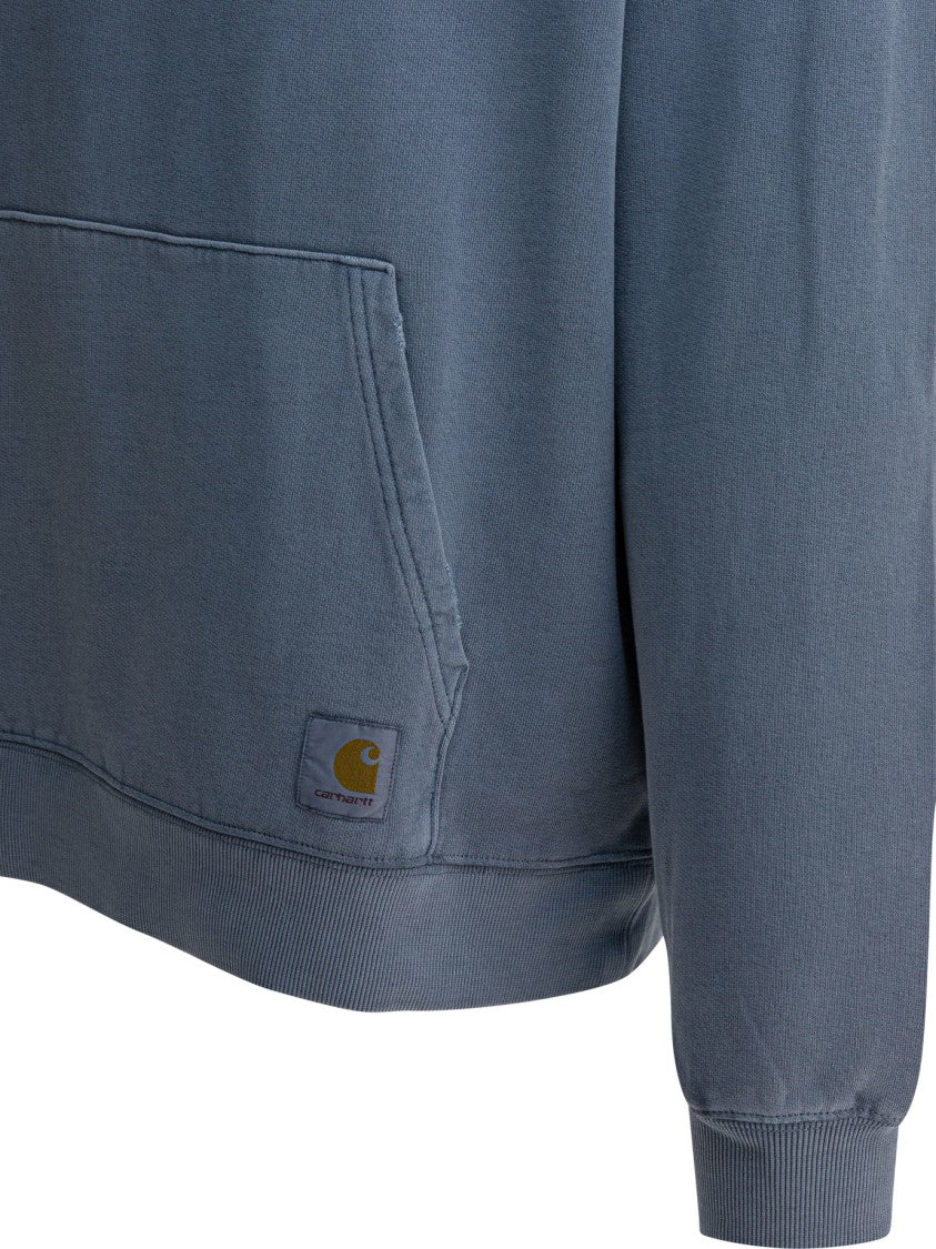 Carhartt Wip Balloon-Cut Blue Crewneck Sweatshirt With Distressed Finish