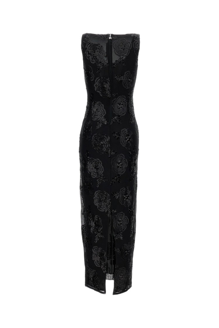 Rotate Maxi Dress With Elegant Sequin Flower Embroidery