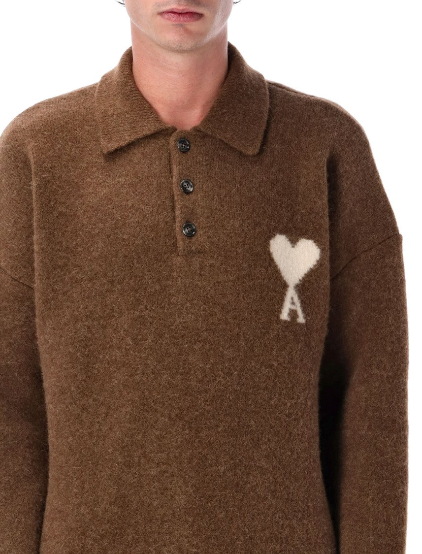 Ami Paris Wool Polo Sweater