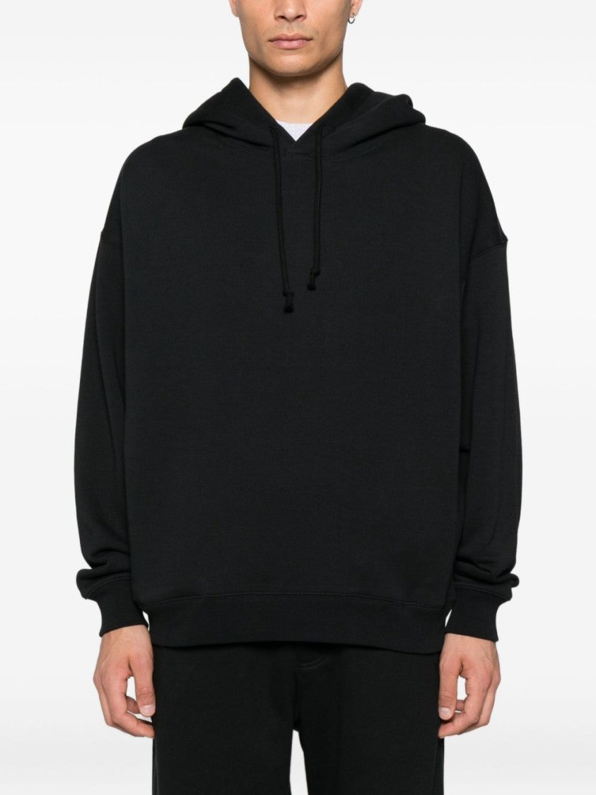 Y-3 Cotton Hoodie With Logo Detail And Drawstring Hood