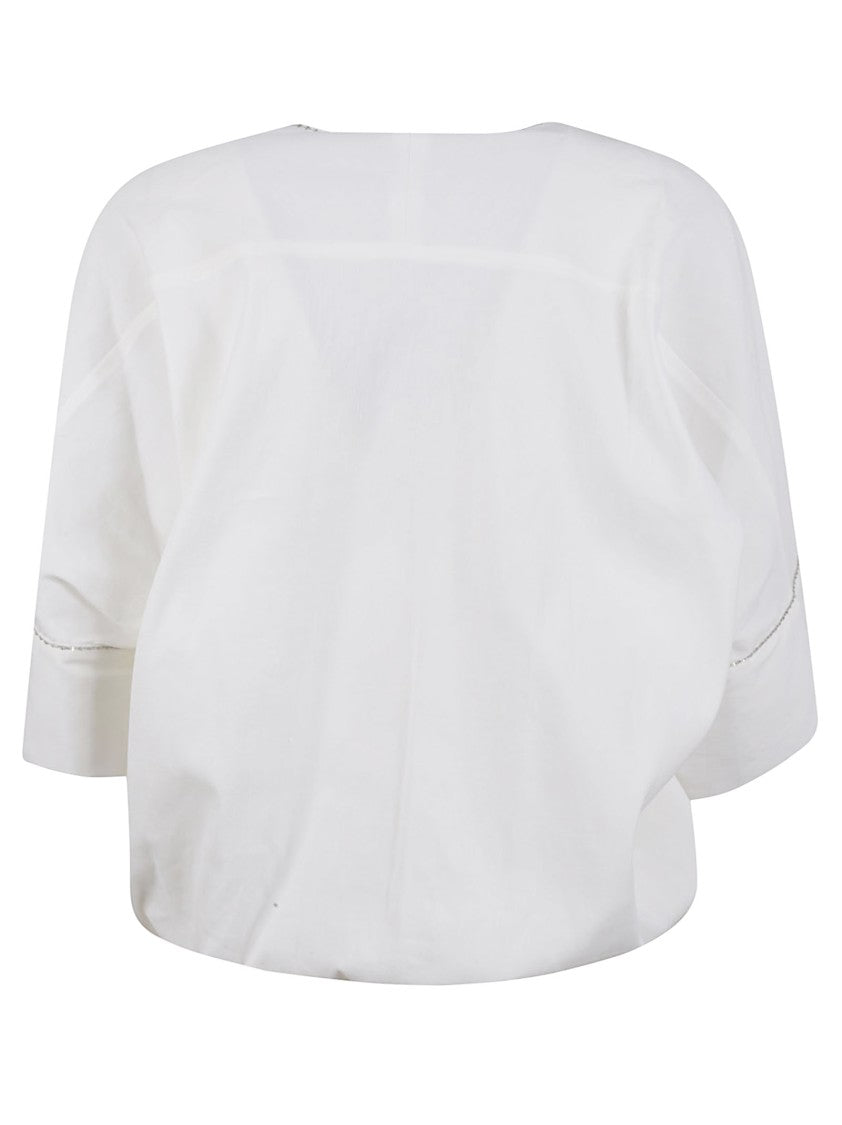 Fabiana Filippi Relaxed Fit White Shirt With V-Neckline