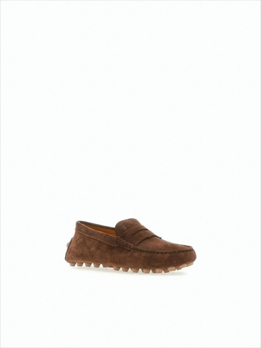 Tod's Suede Loafers With Textured Rubber Sole