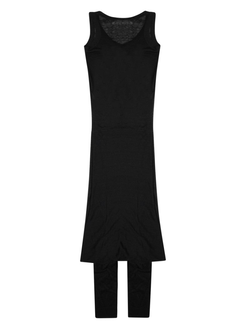 P.A.R.O.S.H. Black Sleeveless Linen-Blend Tunic Top