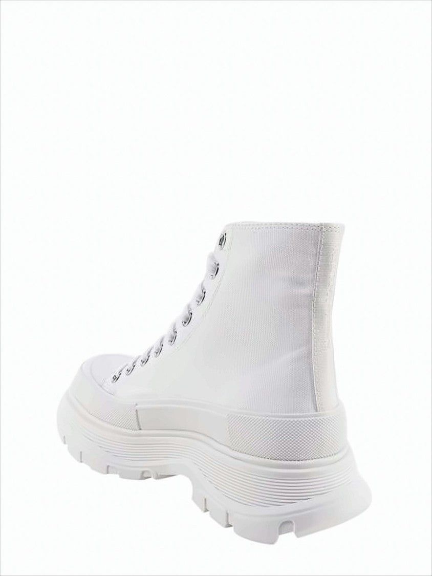 Alexander Mcqueen High-Top Canvas Boots With Textured Sole