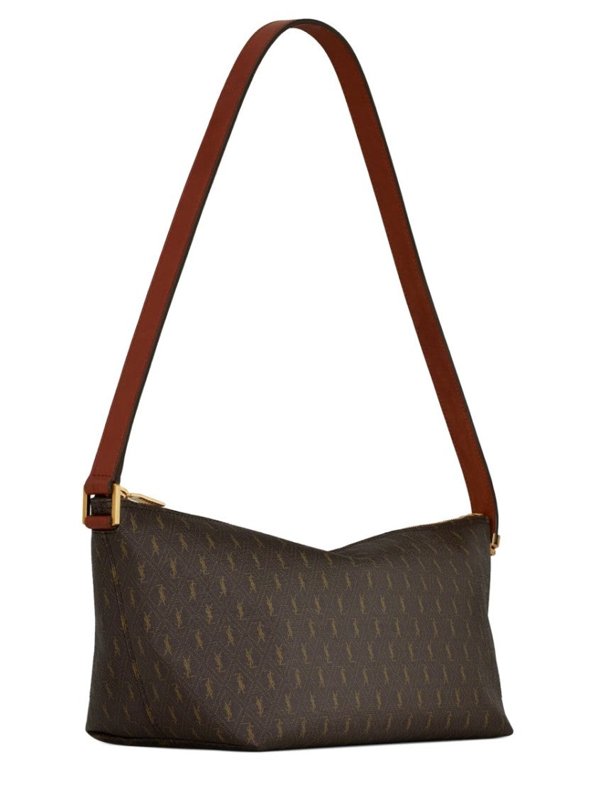Saint Laurent Structured Shoulder Bag With Subtle Monogram Pattern