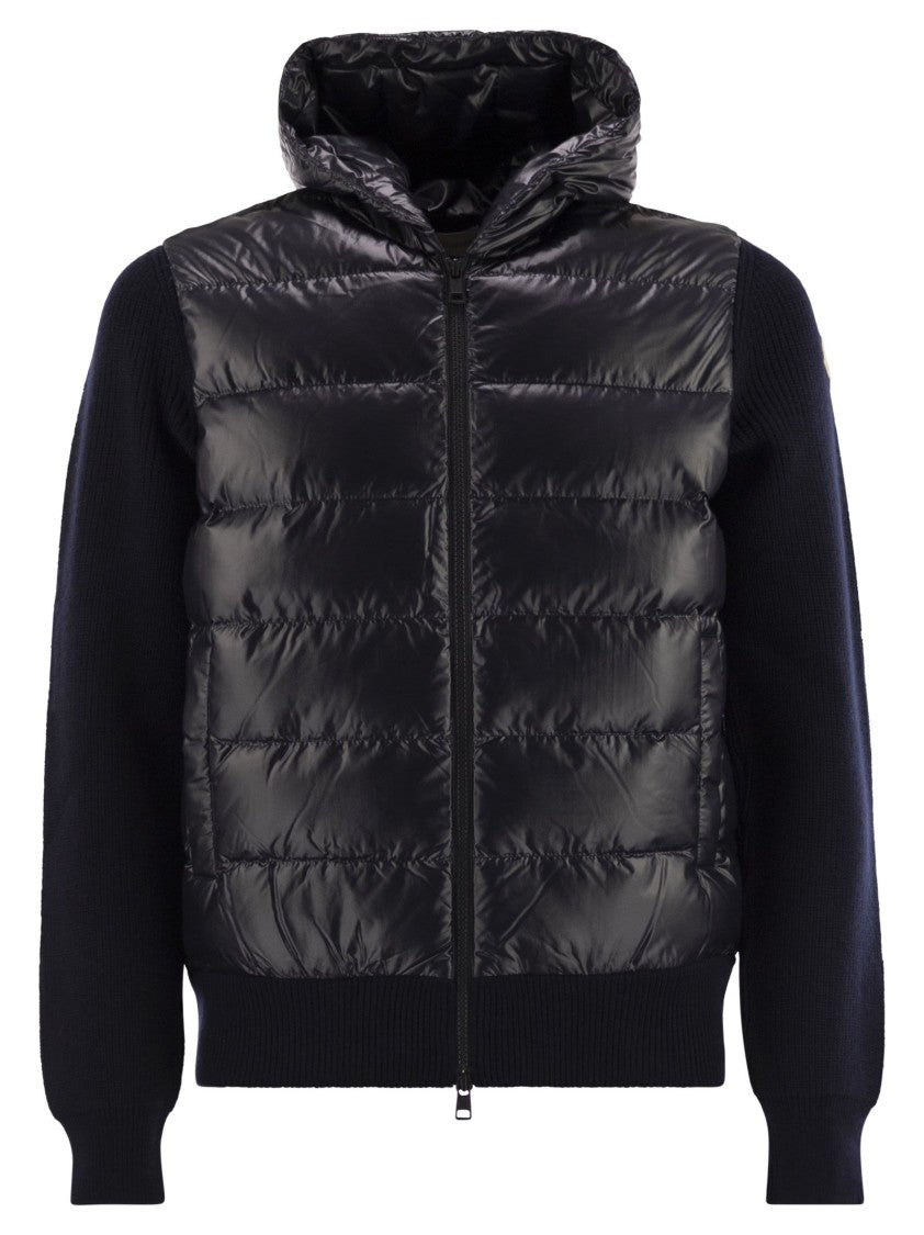 Moncler Wool-Lined Hooded Zip-Up Sweatshirt
