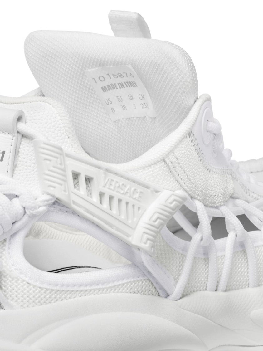 Versace Panelled White Sneakers With Cut-Out Detailing