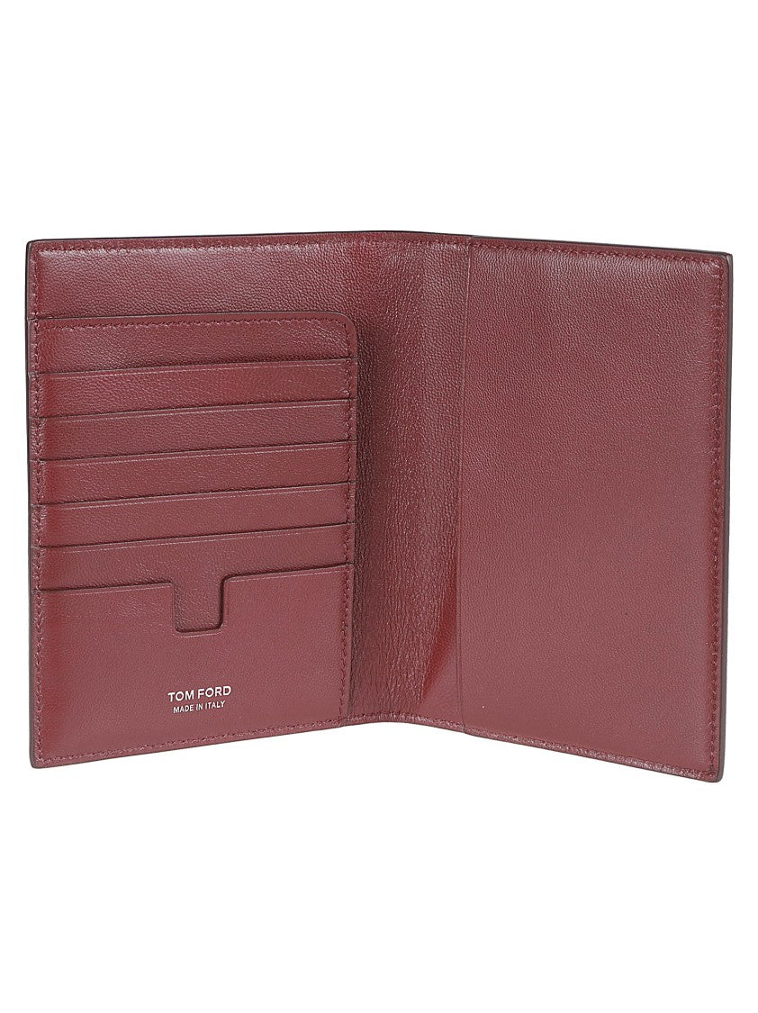 Tom Ford Textured Calf Leather Bi-Fold Wallet With Crocodile Pattern