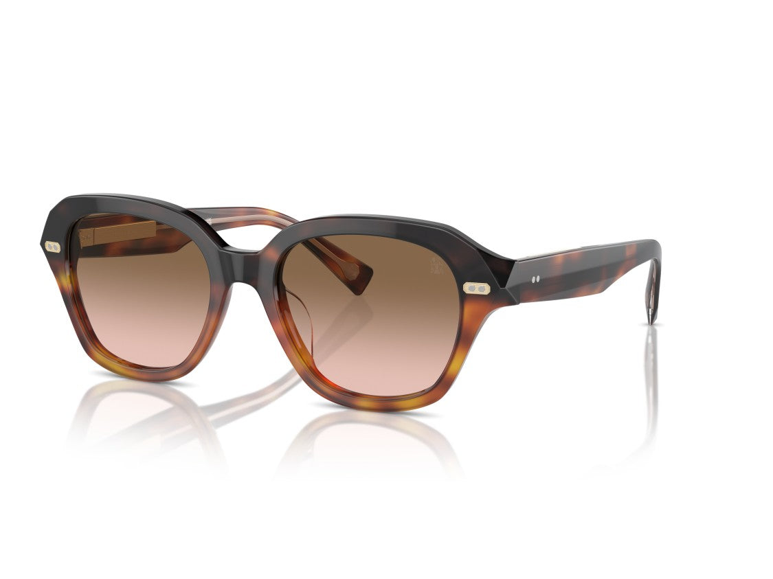 Brunello Cucinelli Gold 0Bc4004s Tortoiseshell Acetate Oversized Square Sunglasses