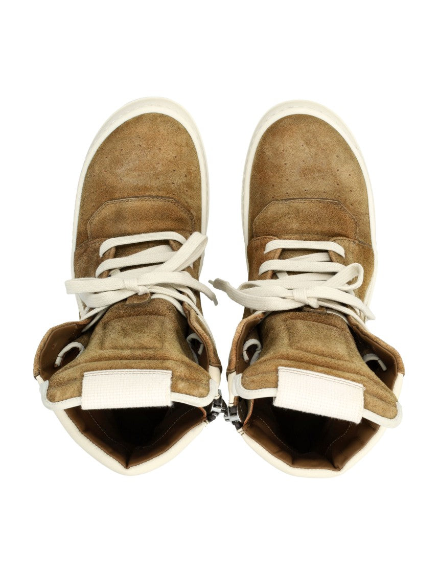 Rick Owens Brown And Milk Temple Geobasket Sneaker