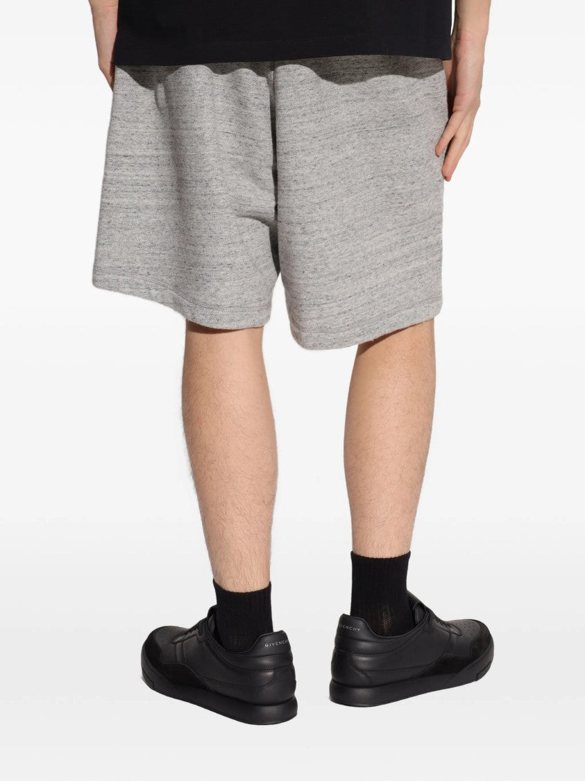 Dsquared2 Grey Heathered Cotton Embroidered Logo Shorts
