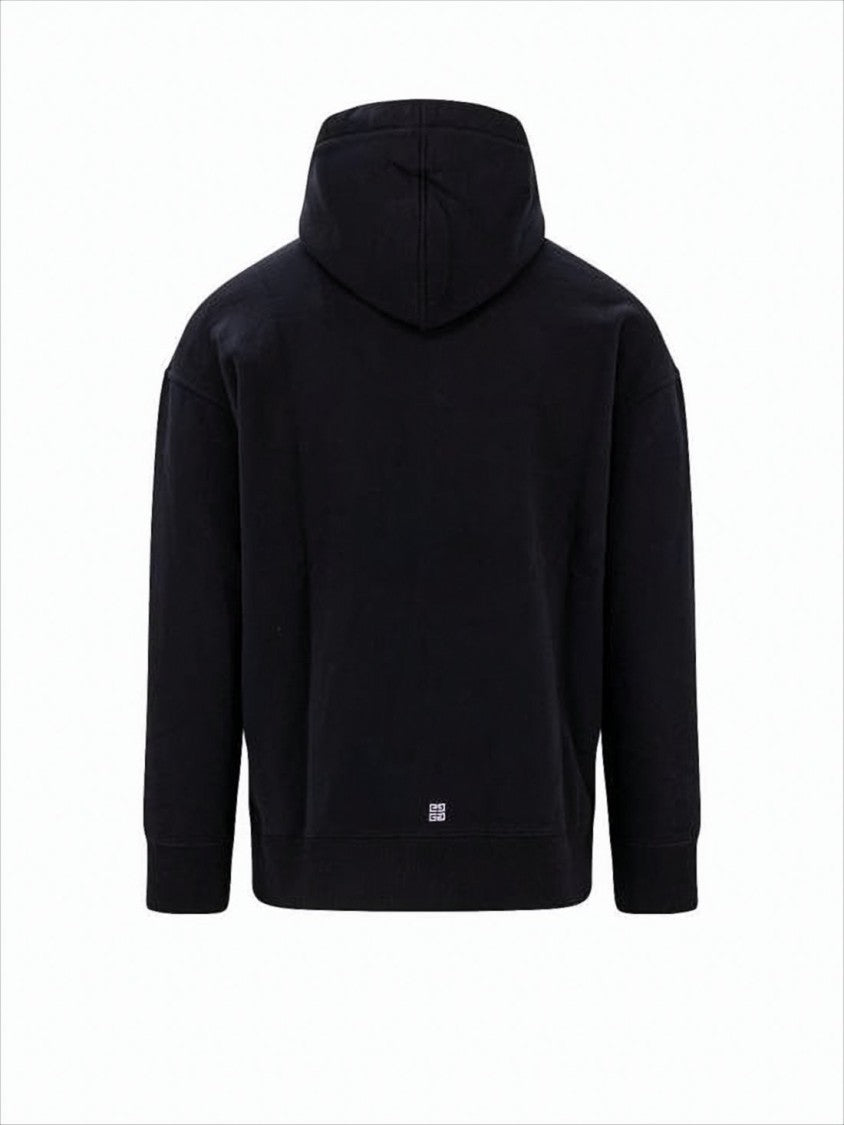 Givenchy Classic Black Hoodie With Front Pocket And Drawstring