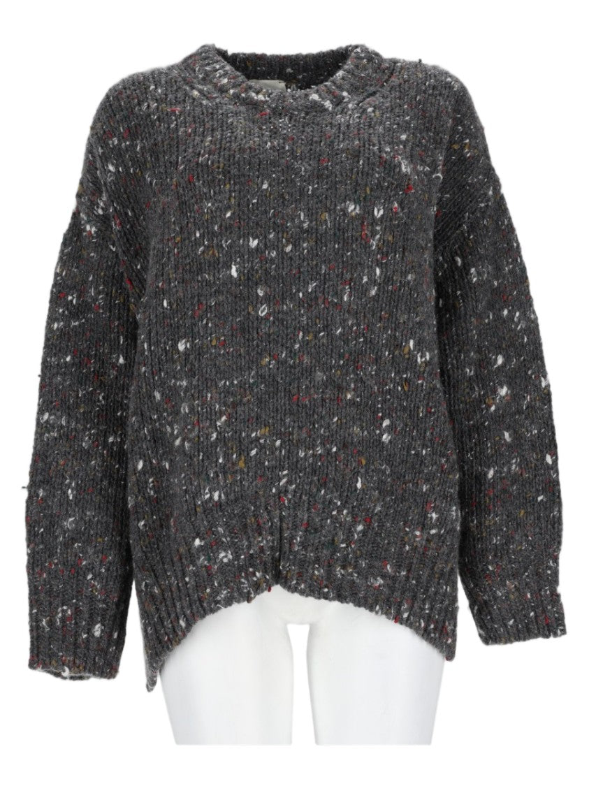 Alysi Chunky Knit Sweater With Multicolored Speckles