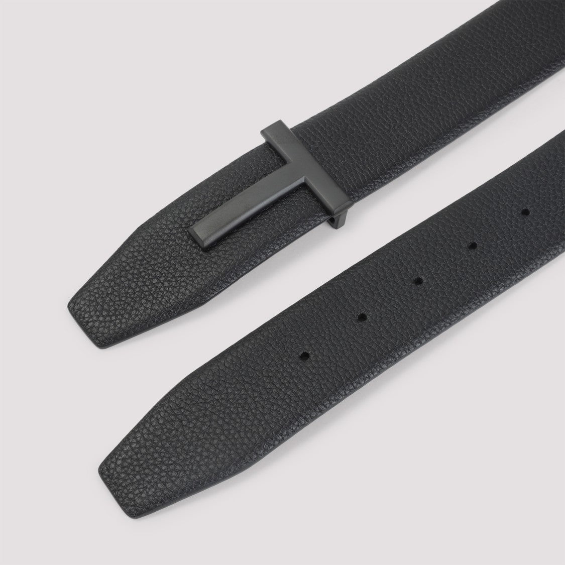 Tom Ford Textured Leather Belt With T-Shaped Buckle