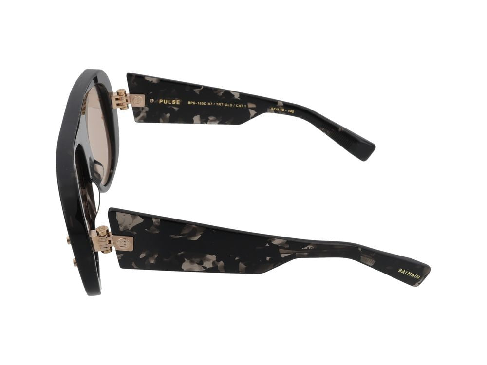 Balmain Tortoiseshell Pulse Acetate Square Sunglasses