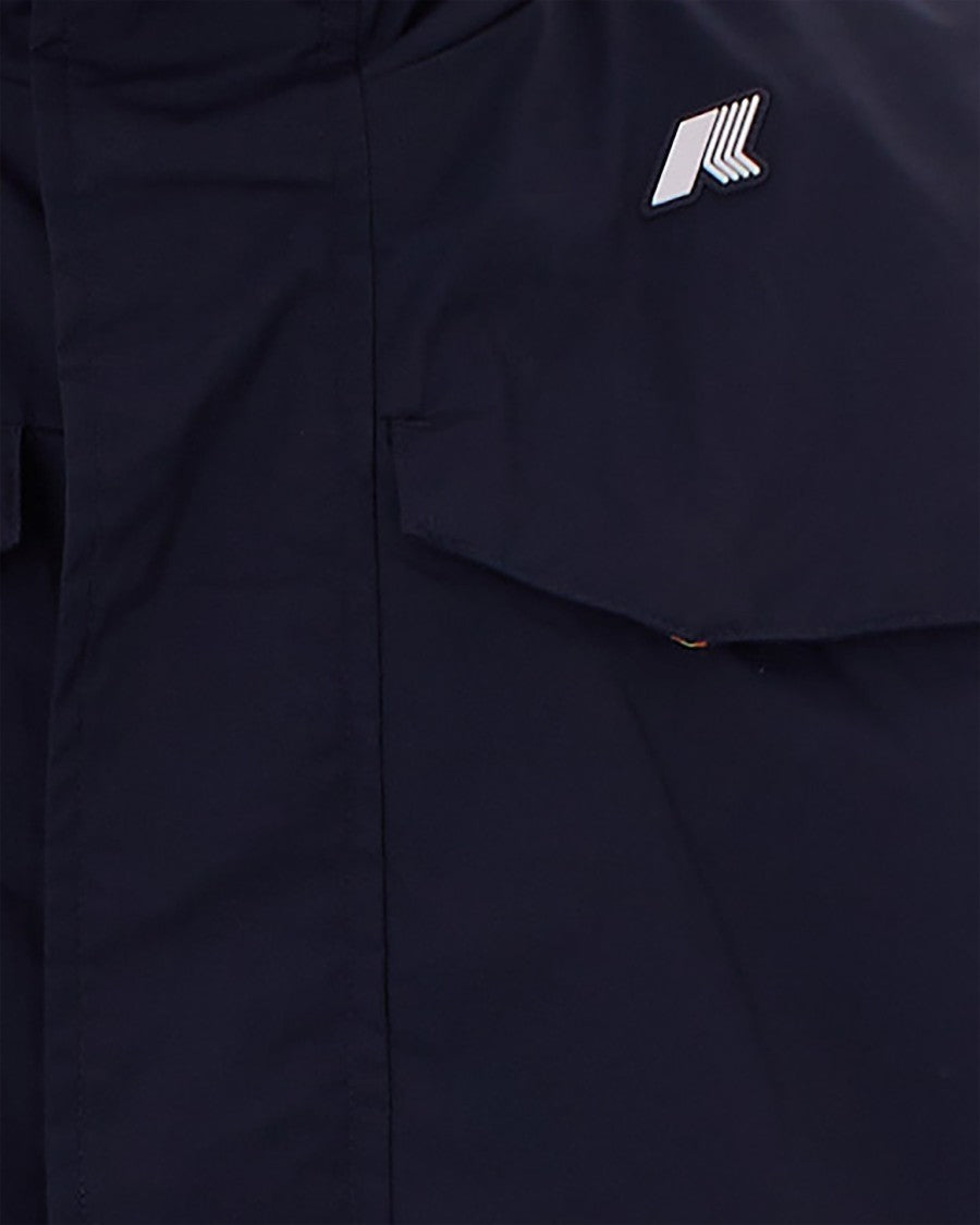 K-Way Manuel Stretch Nylon Jacket In Blue Depth