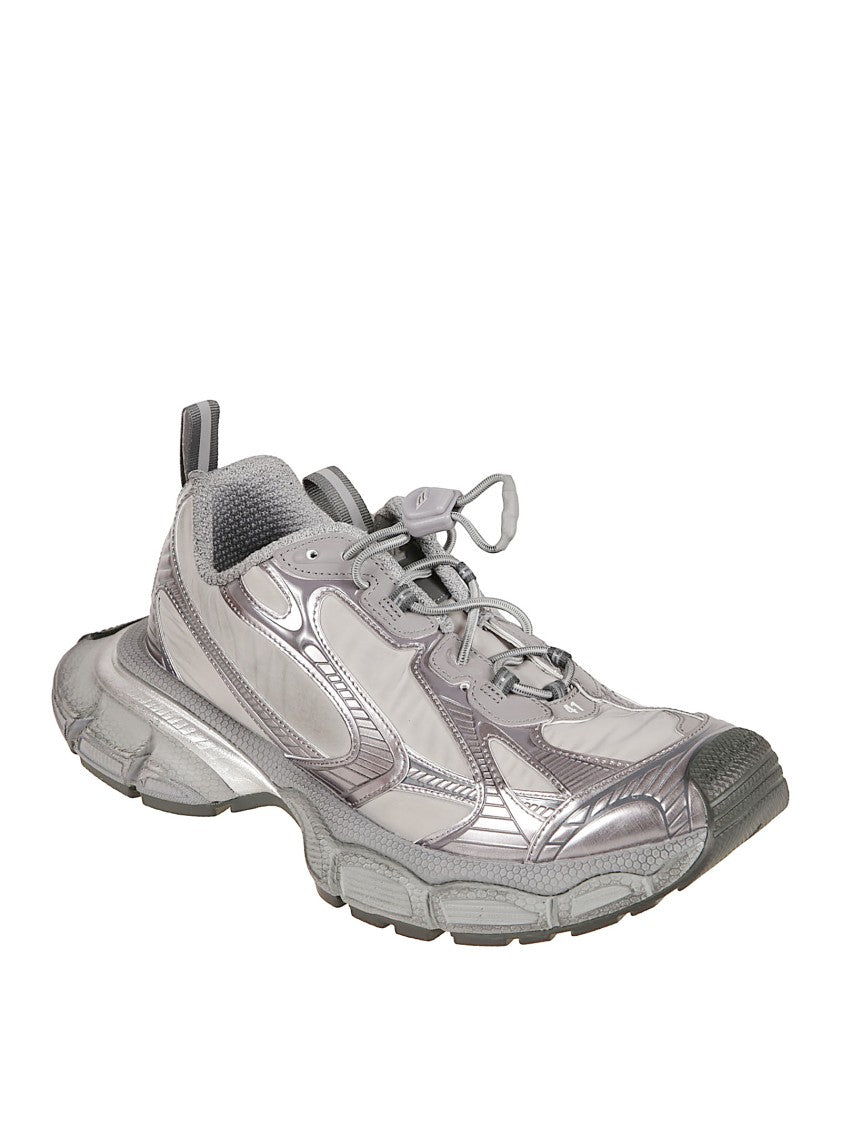 Balenciaga Silver Sneakers With Quicklace Closure