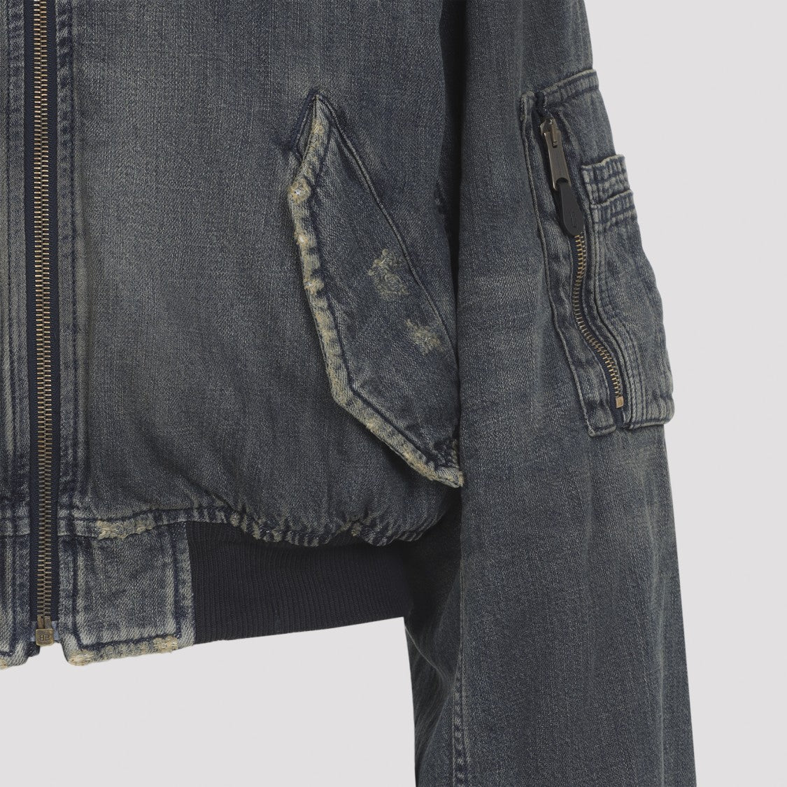 Balenciaga Bleached Blue Denim Jacket With Flap Pockets