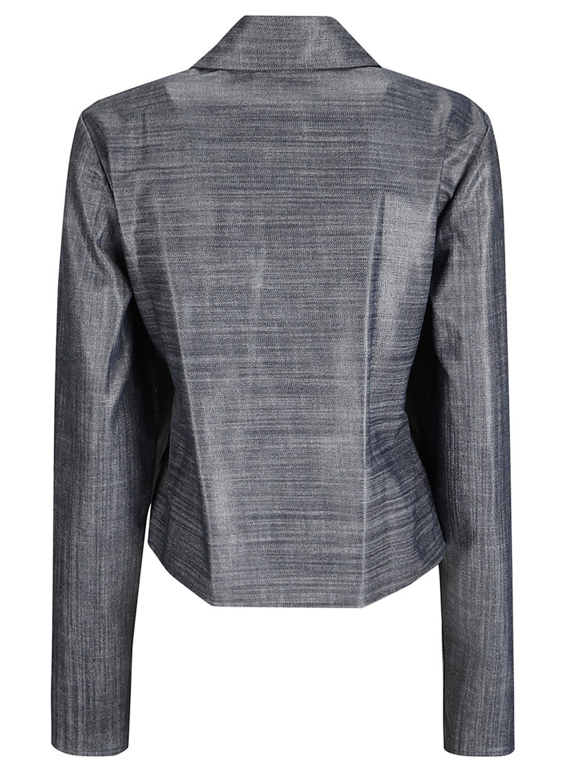 Maria Calderara Medium Dark Wash Denim Cropped Jacket