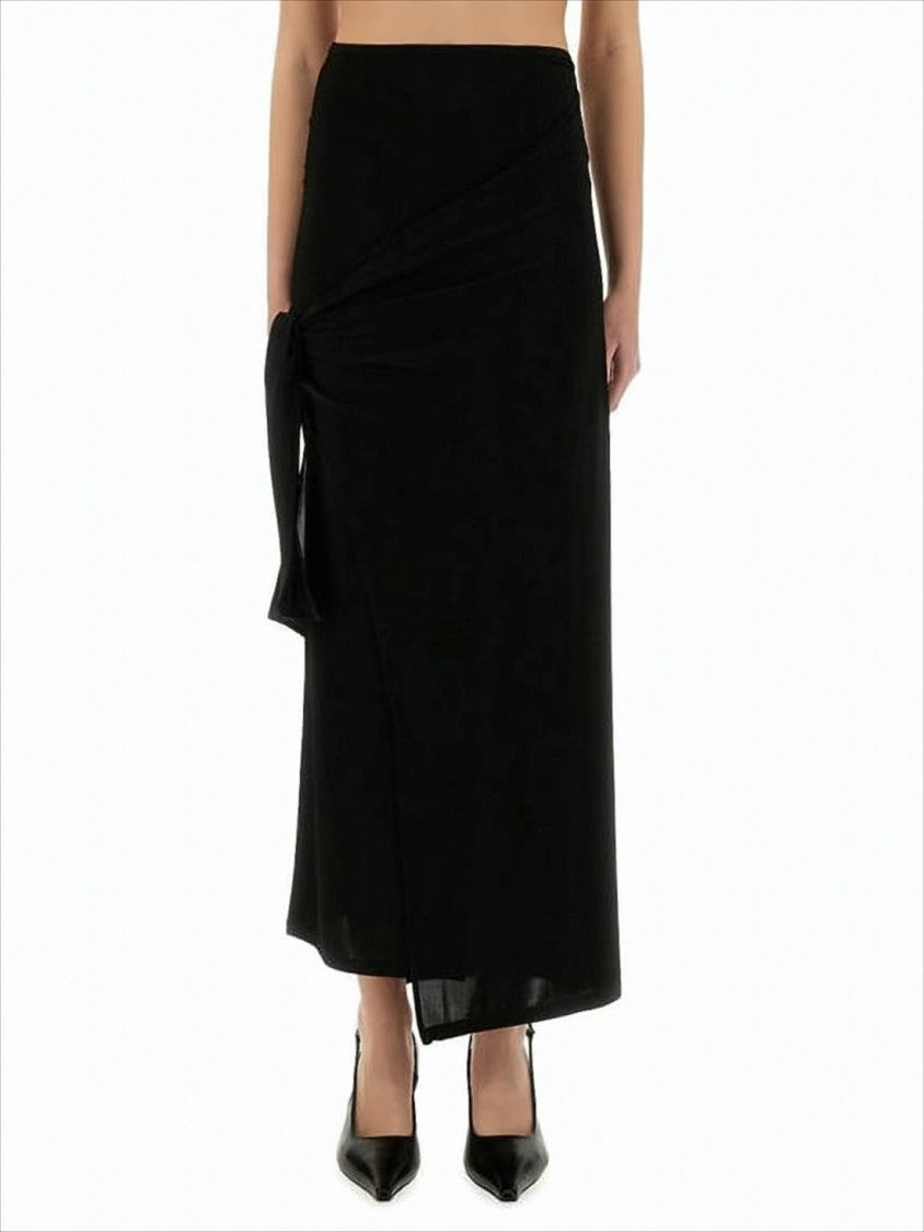 Paloma Wool Wrap Design Midi Skirt With Side Tie Detail