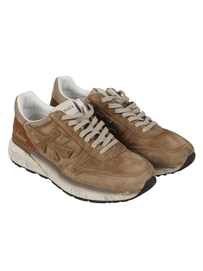 Premiata Mick Calfskin Suede Low-Profile Sneakers