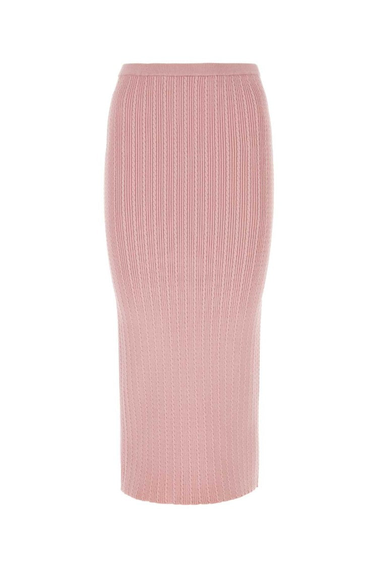 Alessandra Rich Pink Stretch Cotton Blend Skirt