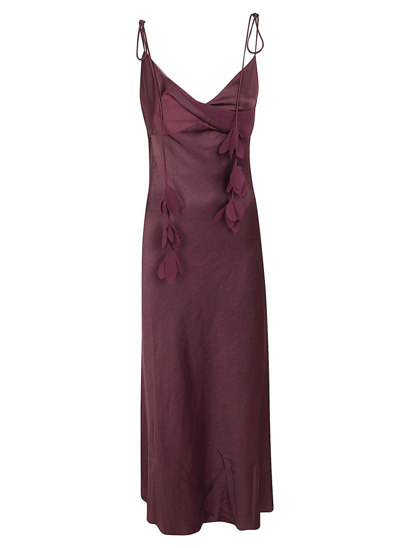 Self-Portrait Satin Contouring Dress With Mermaid Hem