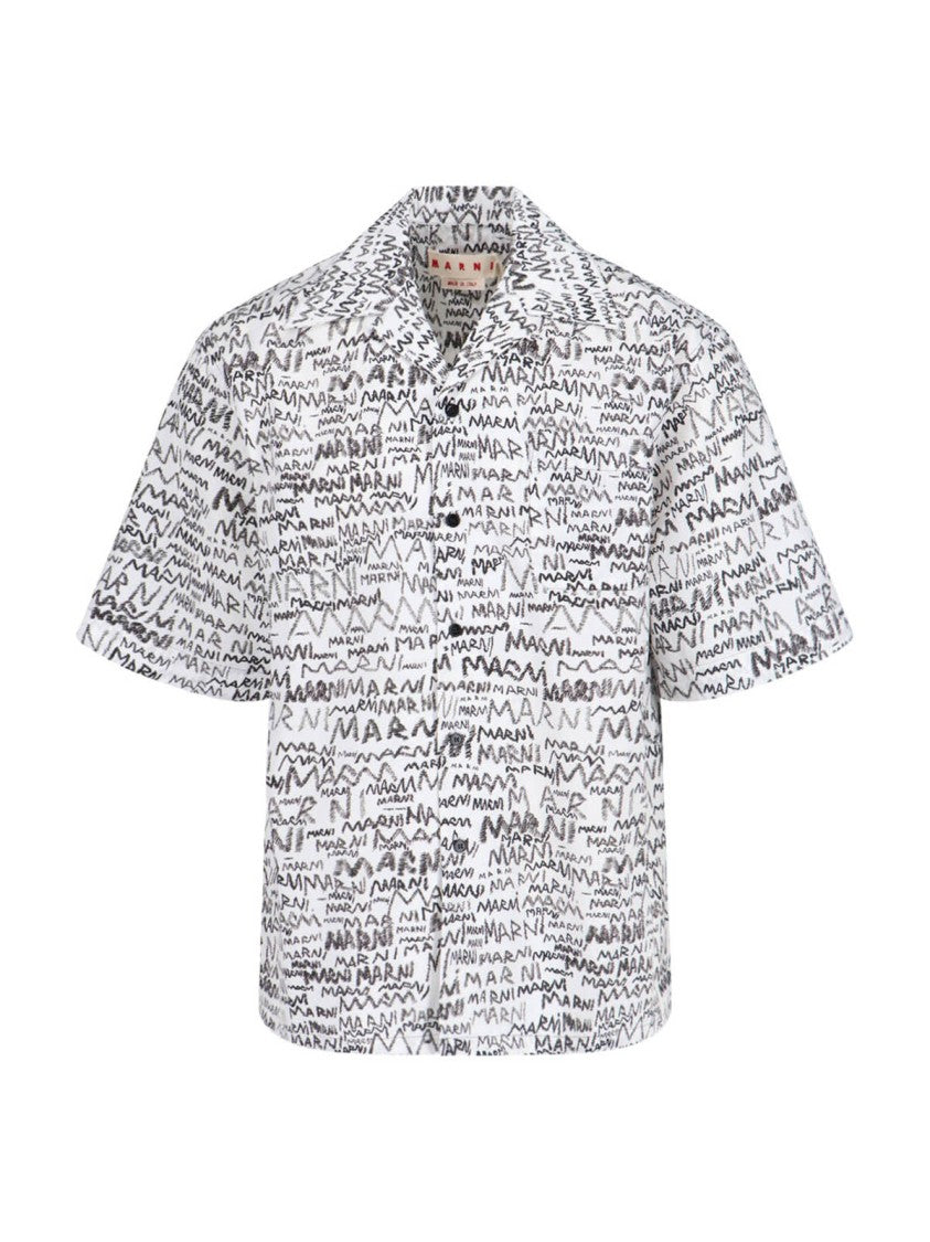 Marni Scribble' Bowling Shirt – White