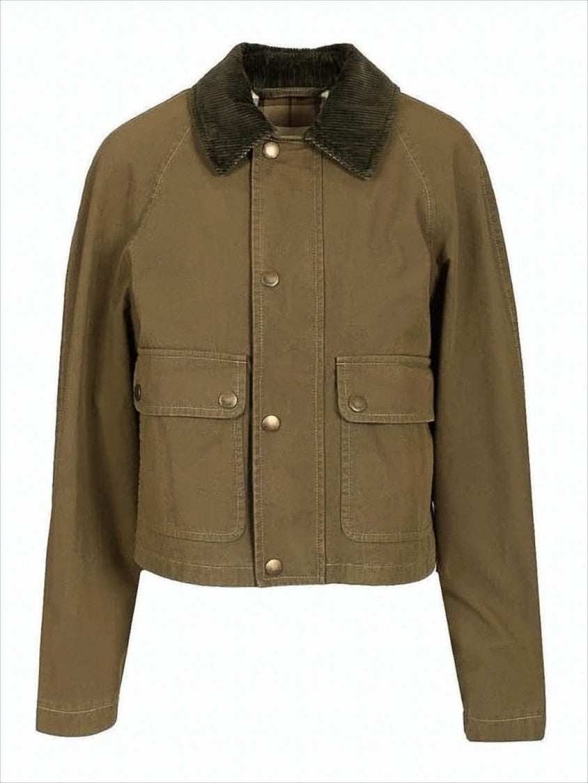 Burberry Cropped Brown Jacket With Structured Silhouette