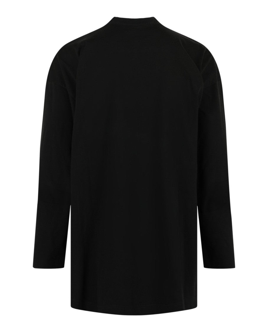 Balenciaga Oversized Distressed Logo Long Sleeve Shirt