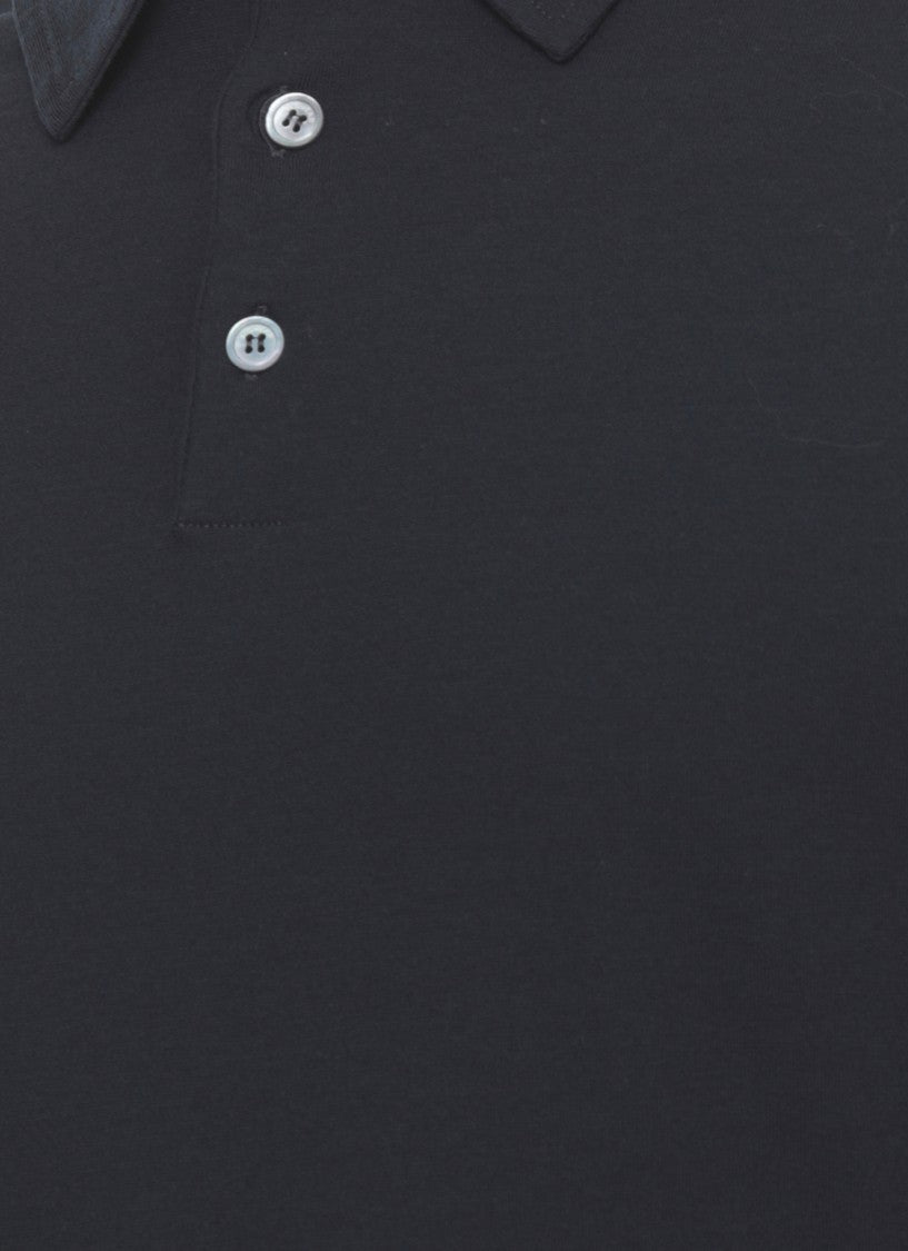 Zanone Blue Cotton Polo Shirt
